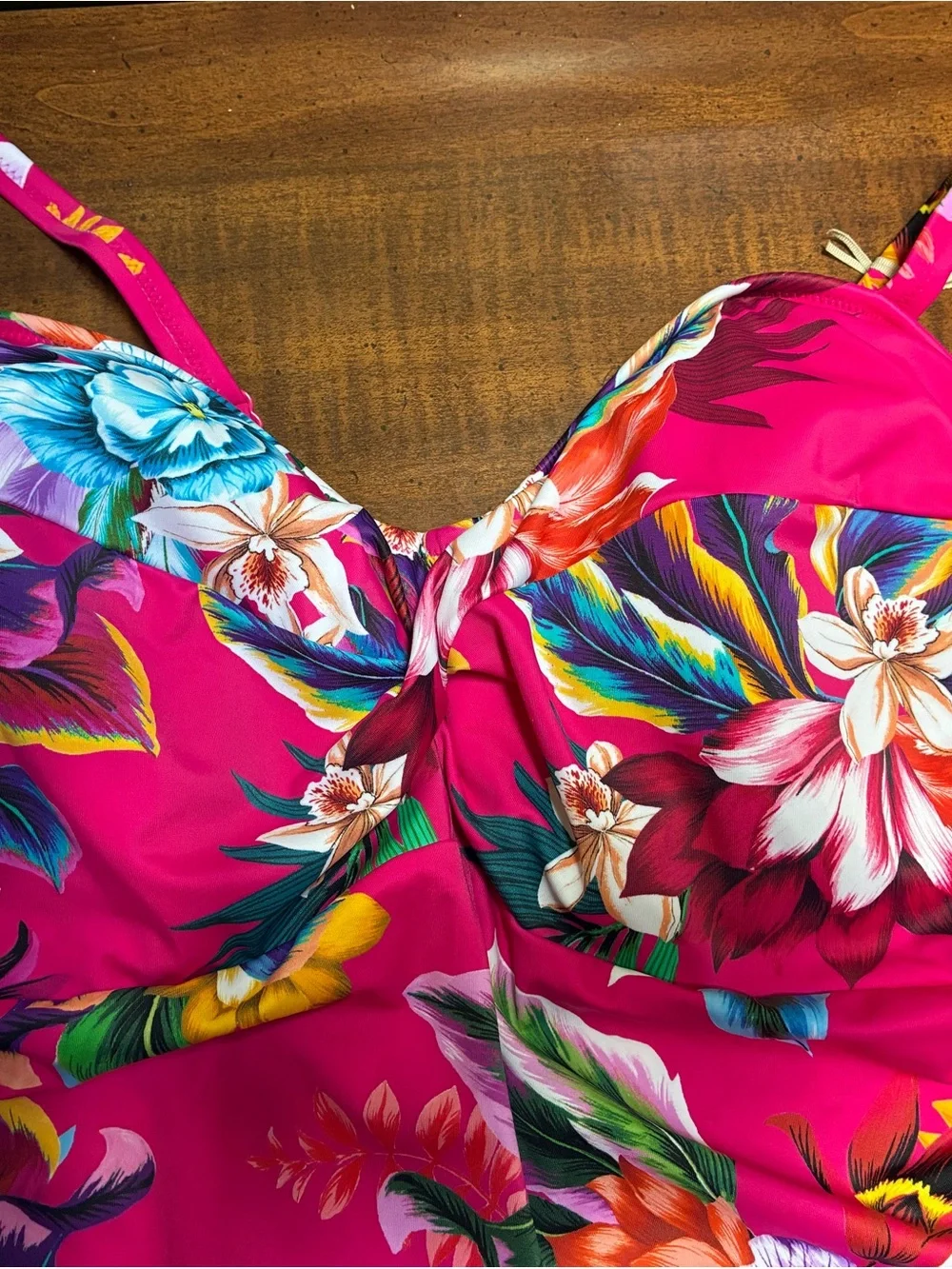 Fantasie - Bold Pink Floral womans Swim Tankini Top - Picture 3 of 5